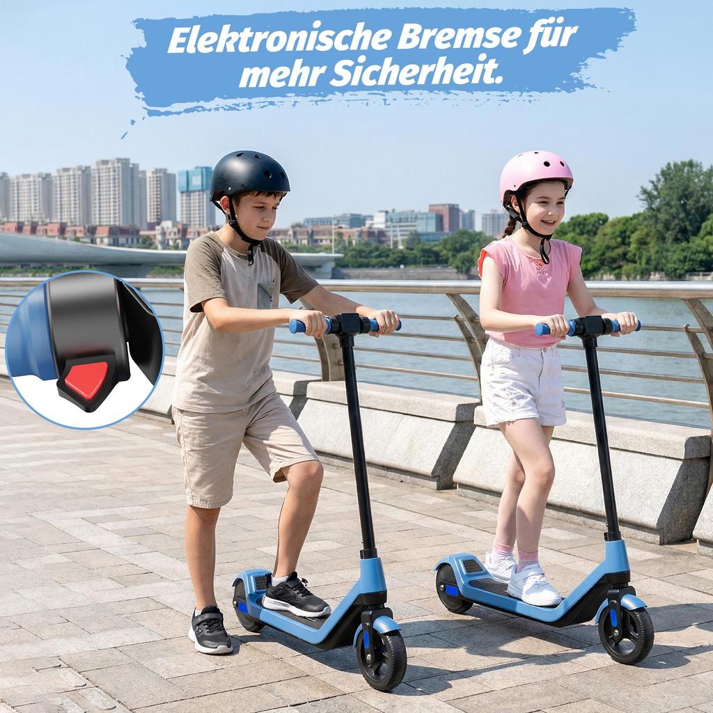 Детский электросамокат TODIMART: Мотор 150 Вт + 3 скорости + Bluetooth-динамик + Цветные светодиодные огни – Катайтесь под музыку и в стиле!