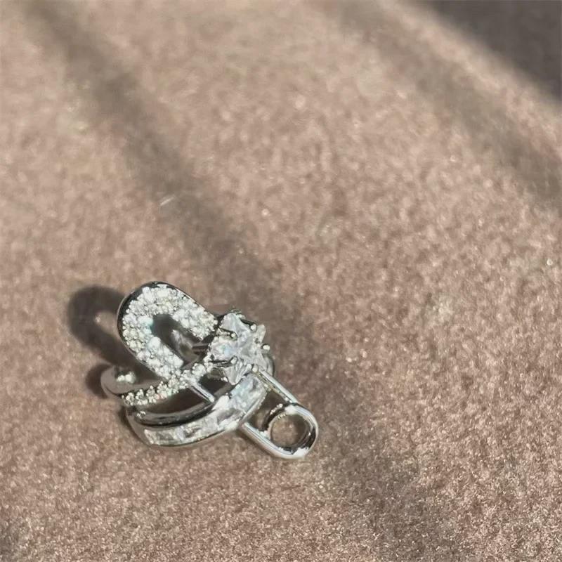 Милые серьги-клипсы с бриллиантовыми звездами: Легкая роскошь, без пирсинга, модный летний дизайн