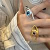 Корейский стиль Синий глаз Кольцо с пряжкой на палец Геометрические готические кольца Модный дизайн Кольца с глазом демона Пара