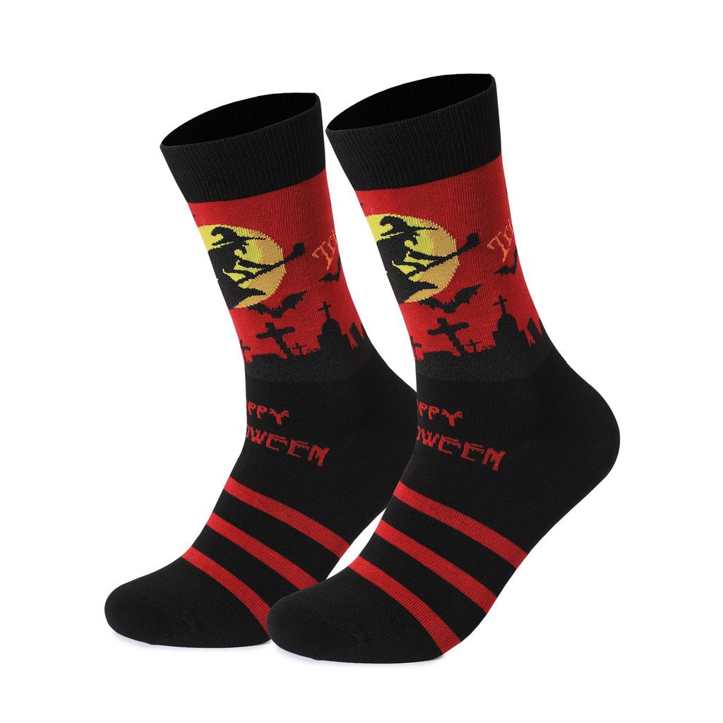 Adult Halloween Ethnic Style Warm, Sweat-Absorbing, Odor-Resistant Mid-Calf Socks