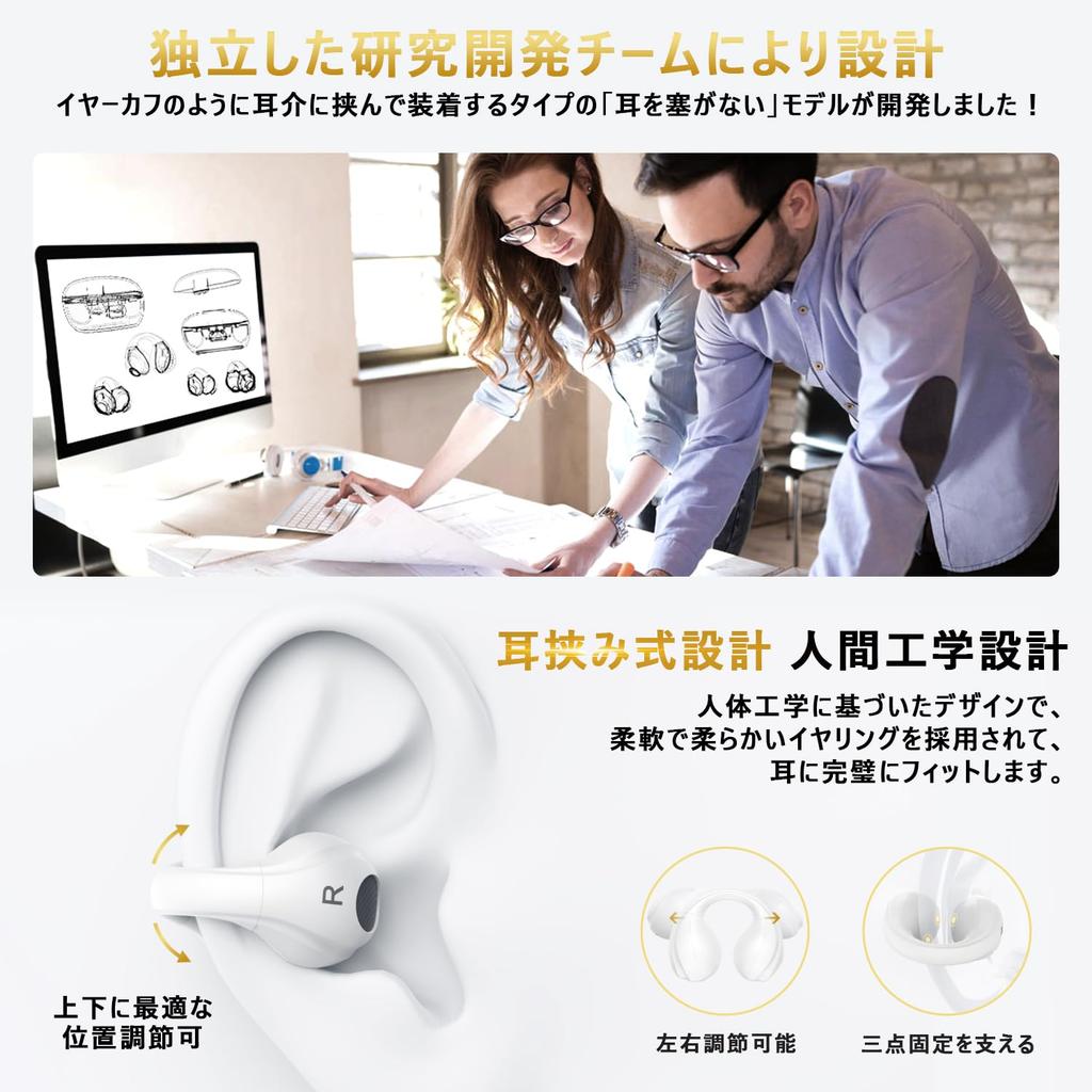 Wireless Earbuds with Bluetooth Cuffs ENC Noise Up To 48 Hours of Fast 15mm Siri Lightweight Independent Left and Right Automatic Wide Compatibility