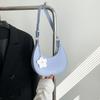 Large Capacity Half-moon Bag Dumpling Shape Women Underarm Bag Flower Shoulder Bag  Streetwear
