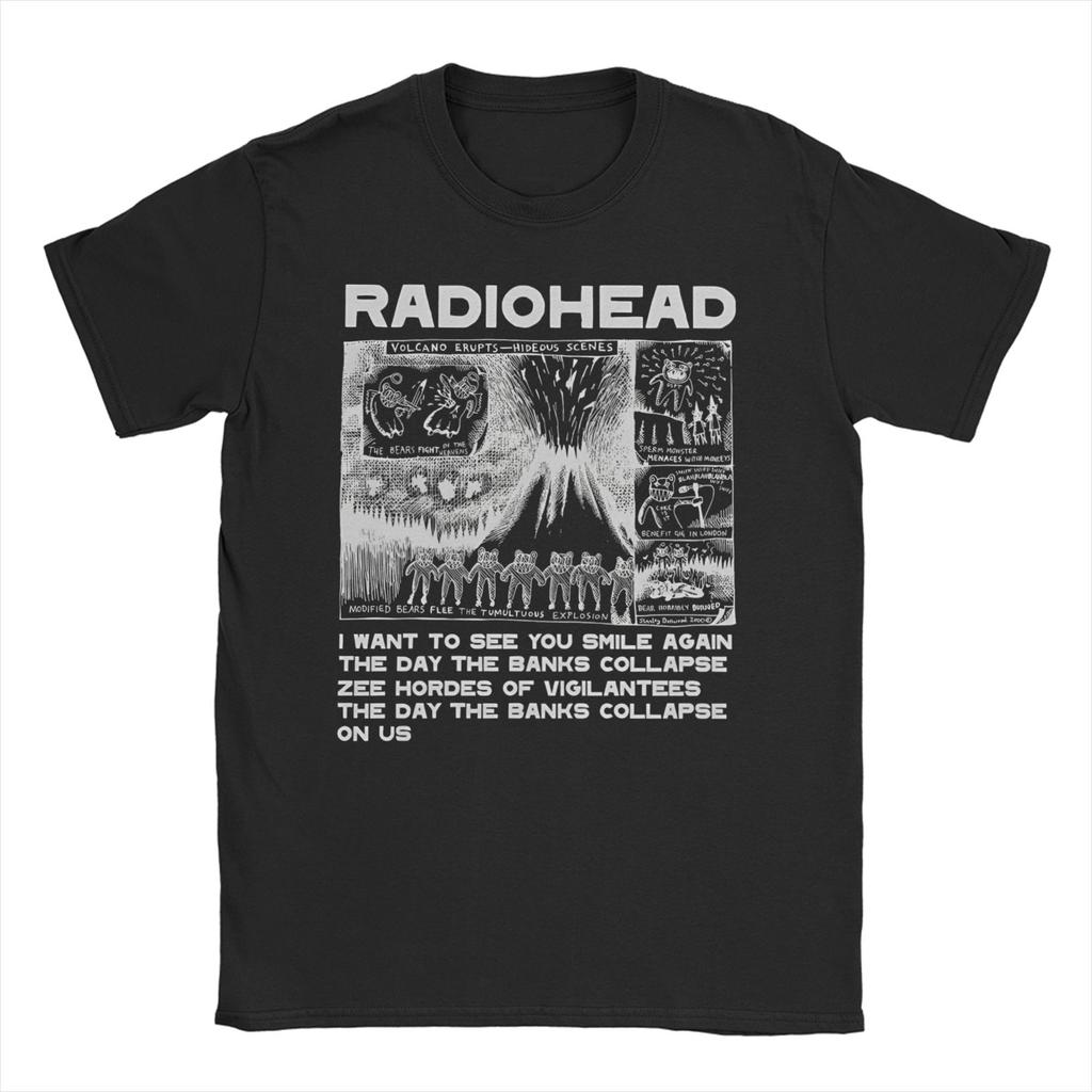 Men Women's The Swankys  Lifestyle T Shirts Radiohead Rock Band Pure Cotton Clothes Crew Neck Tee Shirt 4XL 5XL 6XL T-Shirt