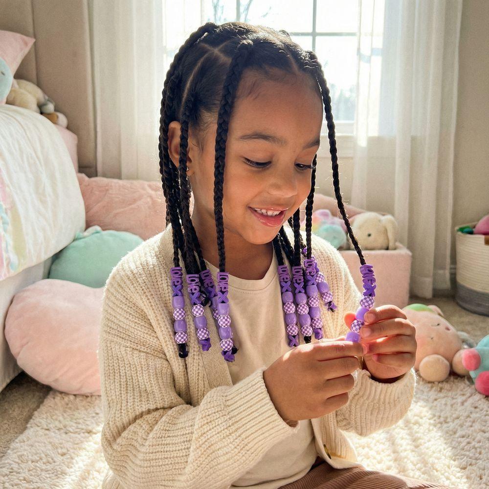 Multi-Color Colorful Hair Beads Kits Love Heart Dreadlock Braids Decor Boys