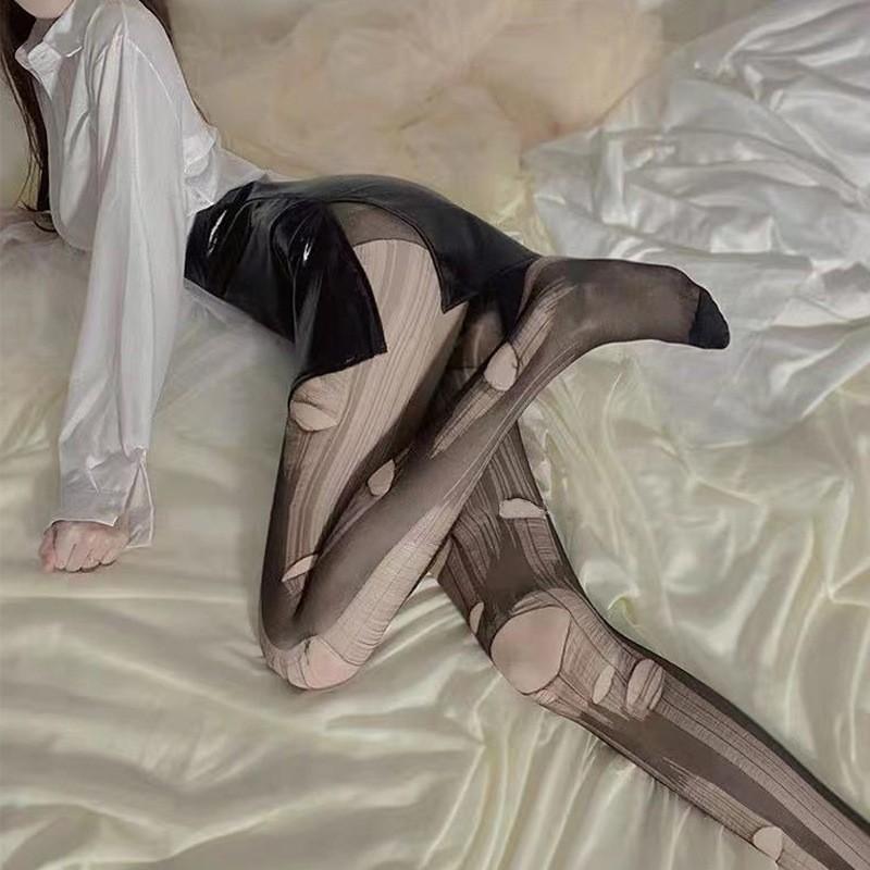 Сексуальные чулки Шелковые чулки без вырезов Бесплатные шелковые чулки Одноразовые черные шелковые ультратонкие любые разрывы