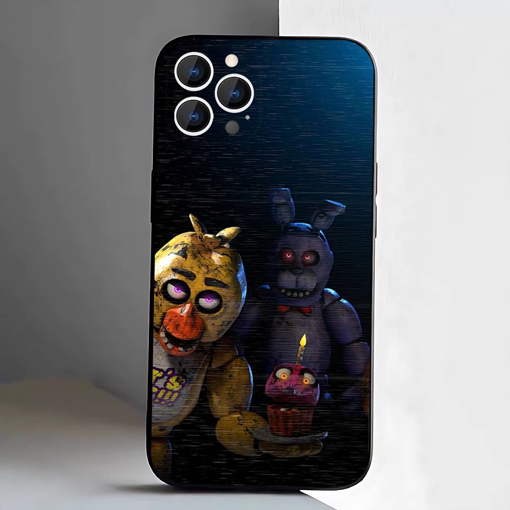 Чехол для телефона Five-Nights-At-Freddys F-Fnaf для iPhone 17,16,15,14,13,12,11,Pro,XS,Max,XR,Plus,E,SE4,Mini Черный Мягкий Чехол