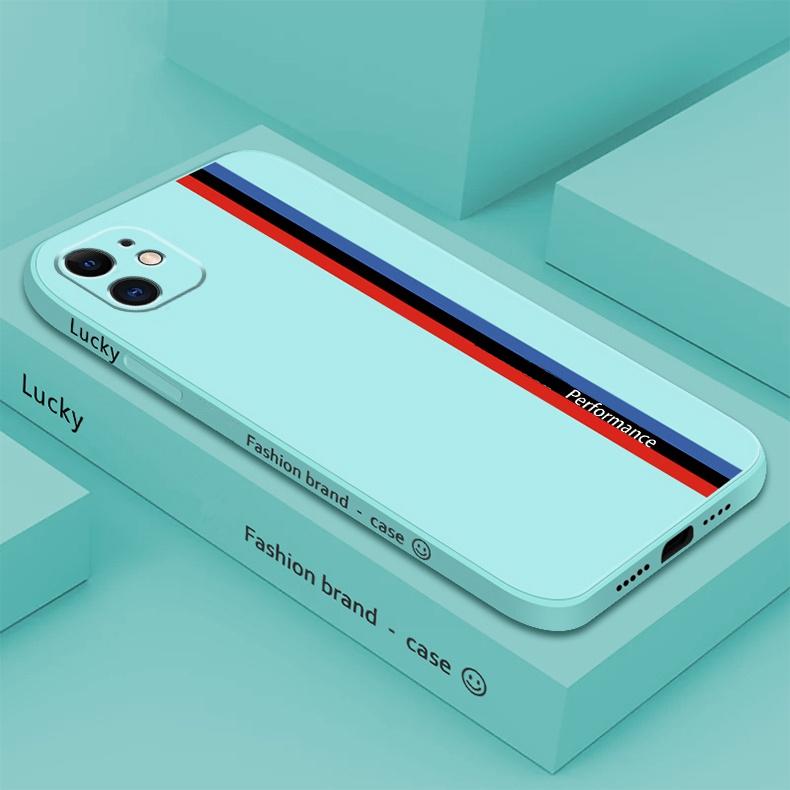 Luxury Fashion Case For Iphone 14 13 11 12 Pro Max XR XS X 6 7 8 Plus SE Case Straight Edge Soft Liquid Silicone Protective Cover