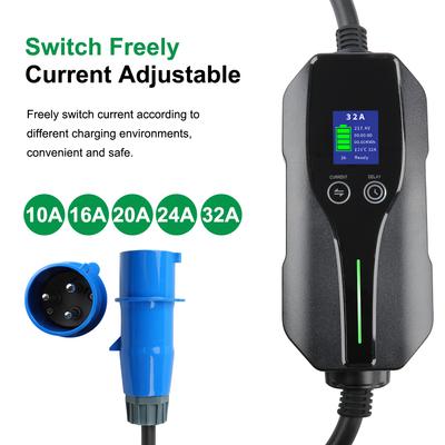 Портативное зарядное устройство Peocke 7 кВт для электромобилей, тип 2, разъем IEC62196-2, с зарядным устройством EVSE, автомобильное зарядное устройство, разъем CEE для зарядного устройства электромобиля