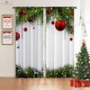 Christmas Decoration Curtains, Snowflake, Christmas Tree, Blackout Curtains, Bedroom, Living Room, Study, 2Pcs