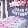 Mermaid Party Supplies Set with Plates Napkins Tablecloth Banner and Cupcake Toppers Perfect for Birthday Party Decorations