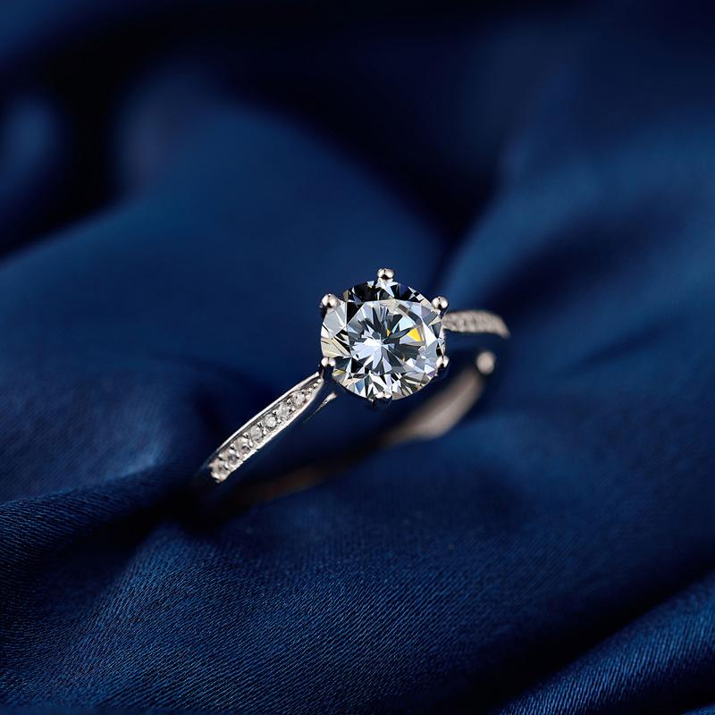 Lindon Classic 925 Sterling Silver Zircon Ring Ladies Jewelry Wedding Promise Party Gift