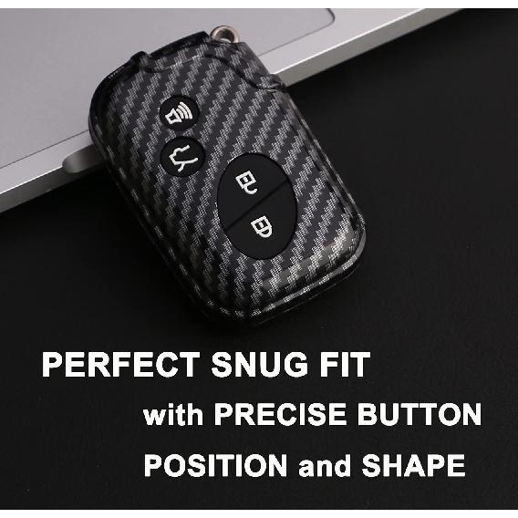 Key Fob Cover Case Fit for 2005-2018 Lexus ES350 GS300 GS350 GS430 GS450h ISC IS250 IS350 LS460 LS600h Keyless Entry Remote Case Holder ABS Carbon