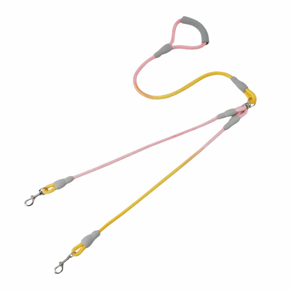 Gradient Color Dual Handle Lead 360° Swivel Dog Running Leash  Outdoor Activities