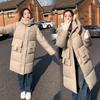 Пуховик женский средней школы длиной ниже колена, утолщенный, 2025 зима, хлопковая куртка, корейская версия новой стеганой куртки, свободная куртка
