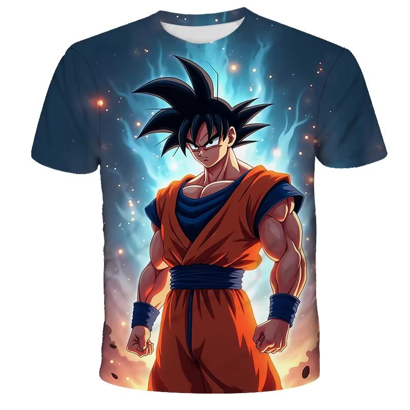 Летняя футболка Dragon Ball 2026 для детей Топы Футболка Аниме Фигурки Сон Гоку Супер
