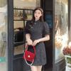 Женское платье Cheongsam больших размеров, черное платье