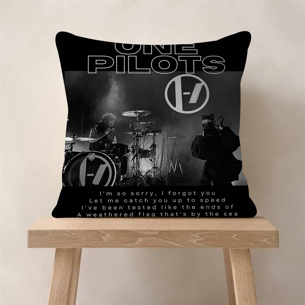 TTwenty One Pilots Band Pillow Covers Cartoon Sofa Decorative Home Doublesided Printing Short Plush Cute Cushion Cover
