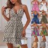 Женское сексуальное мини-платье с открытой спиной, летний сарафан для пляжной вечеринки с глубоким v-образным вырезом