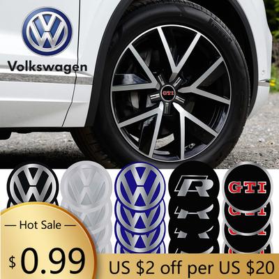 Для VOLKSWAGEN VW 4 шт. 56/60/65 мм Колпачки ступицы колеса автомобиля Значок на колпачок Ступицы Наклейки Декор Для Volkswagen VW GTI R Touareg Lin