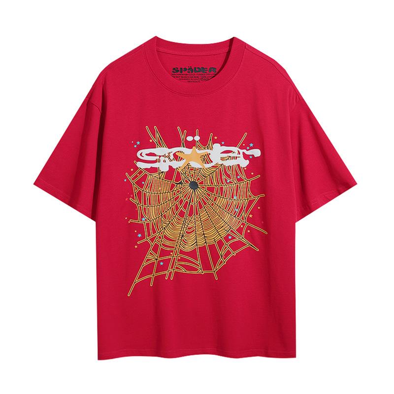 Sp5der hip hop singer Young Thug same foam letter 555555 couple T-shirt Pink short sleeve tee