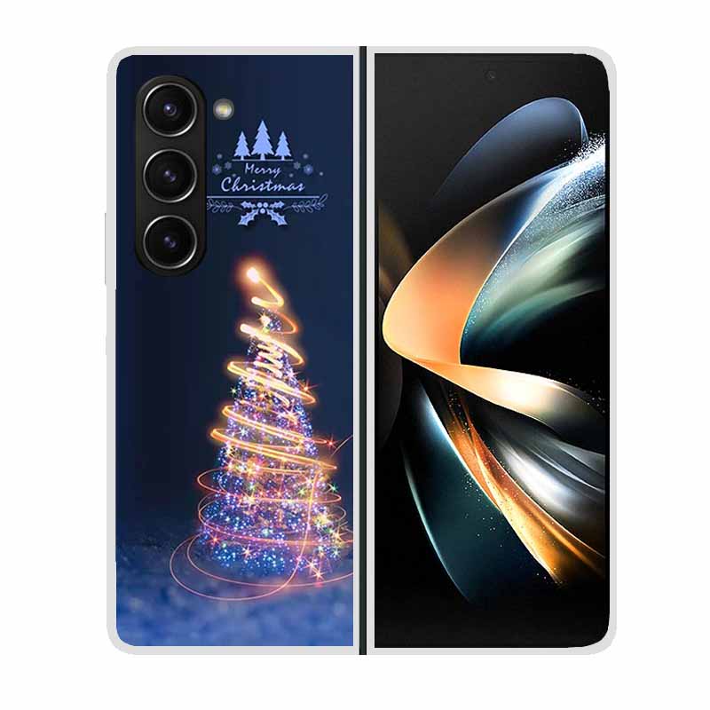 Christmas Cover For Samsung Galaxy Z Fold 5 5G Cases ZFold3 4 2 Clear Plastic Hard Back Cases For Samsung Z Fold 3 Phone Covers