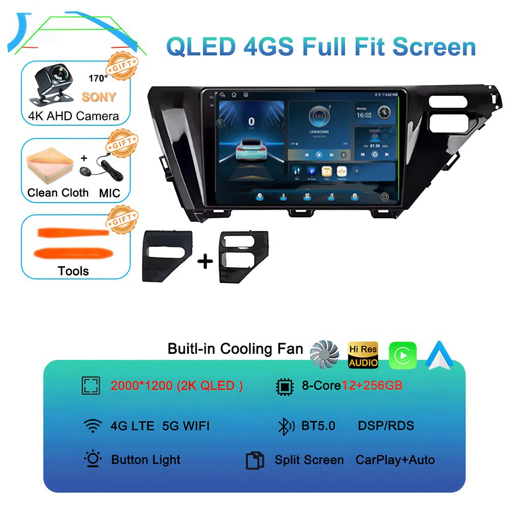 Для Toyota Camry 8 XV 70 2017 2018 2019 2020 Android 14 автомобильный стерео радио навигация GPS мультимедийный плеер головное устройство