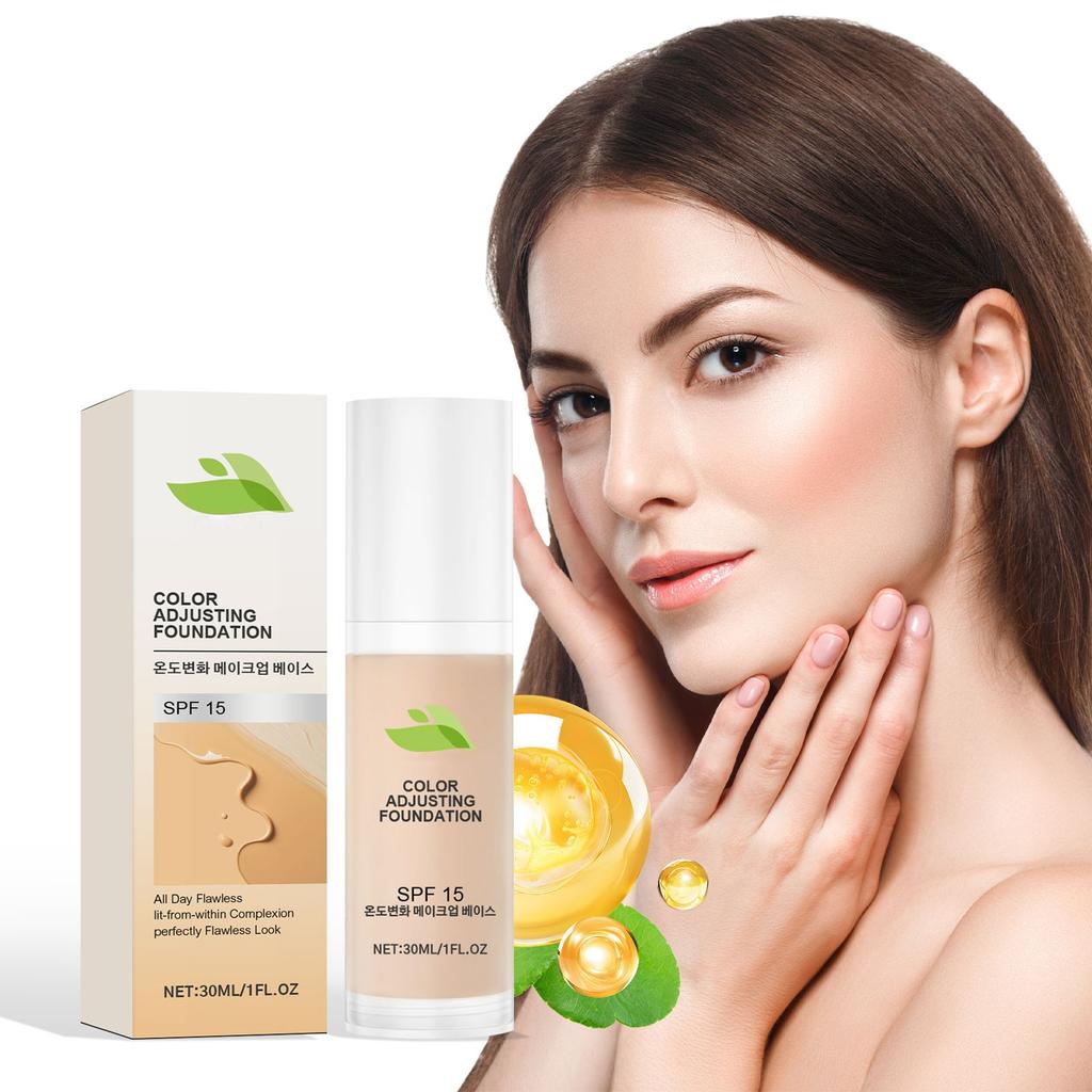 Temperature-changing Liquid Foundation Long-lasting, Moisturizing, Waterproof And Sweatproof, Non-slippery, Soothing Sensitive Skin 30ml