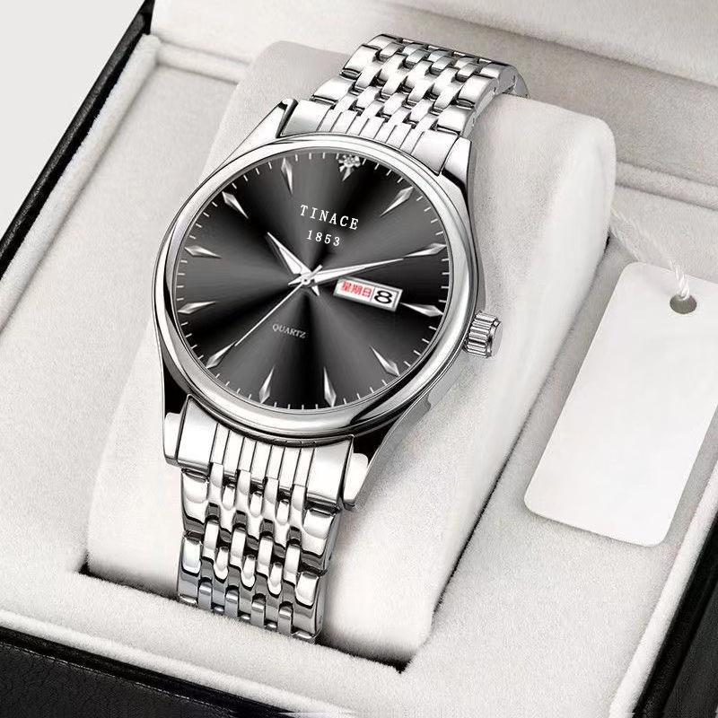 Новые автоматические часы с механизмом, светящиеся в темноте, водонепроницаемые, с календарем, мужские, корейские, кварцевые, немеханические