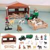 Farm Exploration Decoration Set 21 Piece Realistic Miniature Farm Animals Farmer Figures Imaginative Educational Playset