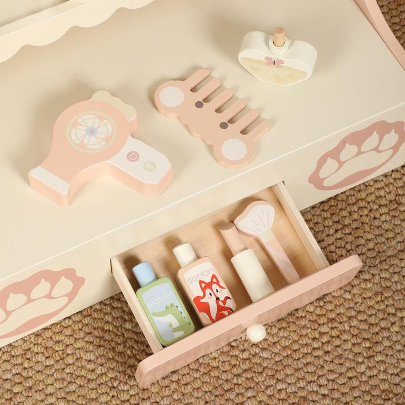 Маленький игрушечный медведь Столик для переодевания Деревянный игровой набор для детской творческой ролевой игры