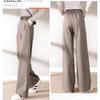 Winter Women Cotton Pants Casual Solid Woman Wide Leg Pants OL Style High Waist Female Straight Long Trousers Dropshipping