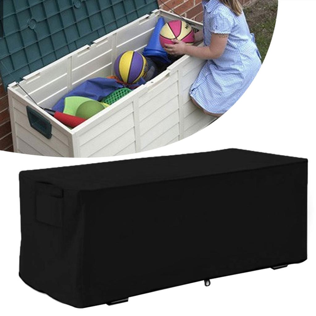Waterproof Sturdy Covers Outdoor Deck Box Protective Cover Storage Benches Cover(Black)