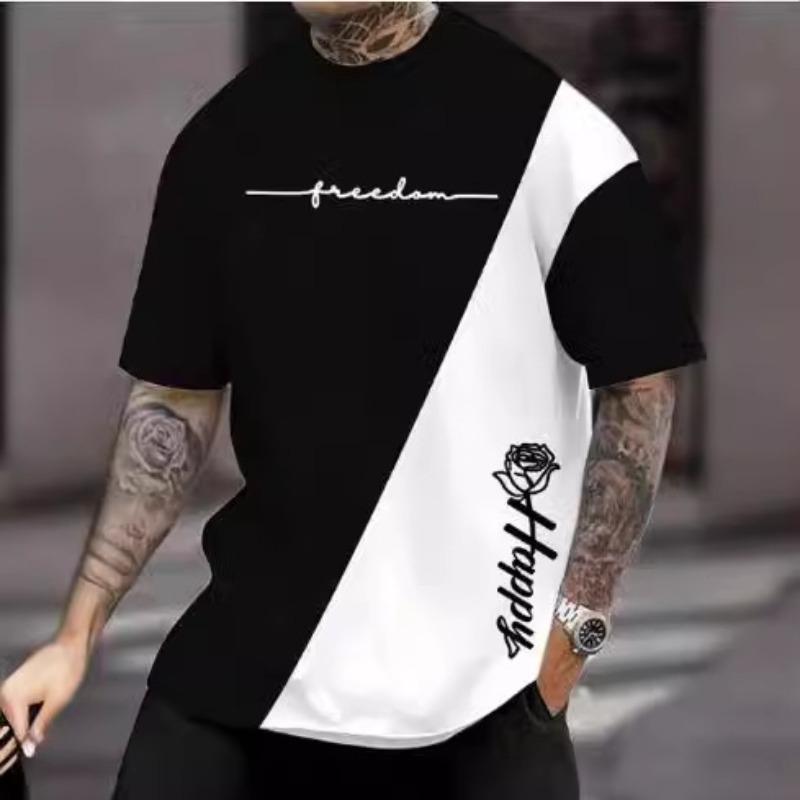 Летний круглый вырез с 3D-принтом, модные повседневные мужские футболки с коротким рукавом