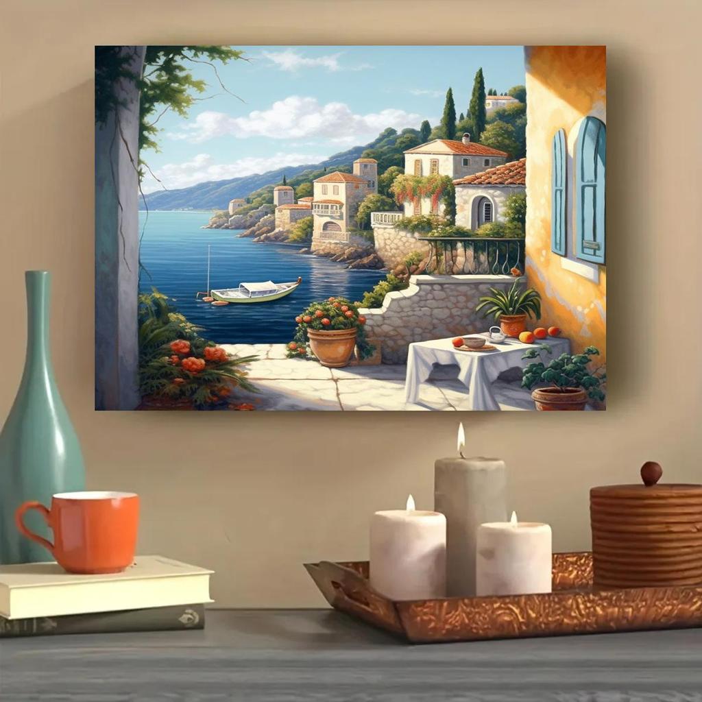 Рамка «сделай сам», набор для рисования по номерам для взрослых, раскраска по номерам «Гавань», пейзаж, настенная художественная картина, подарок «сделай сам» для домашнего декора, 40x50 см