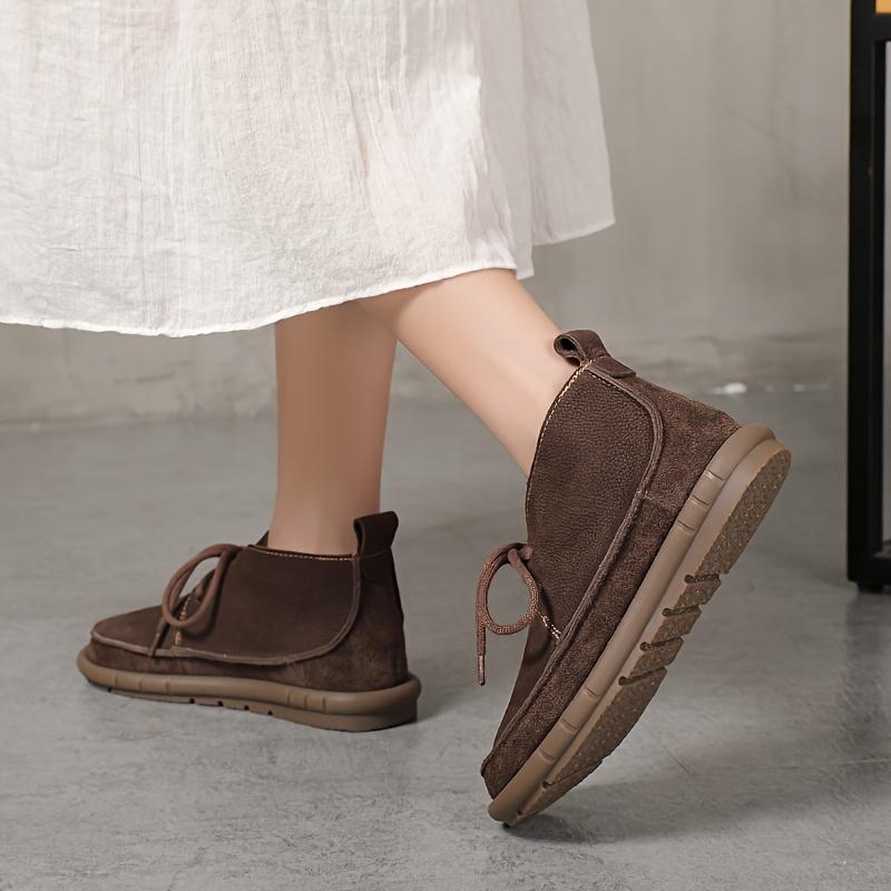 Женские короткие ботинки из кожи, Мягкая подошва, Мягкая поверхность, Супер удобные, Большая подошва, Широкая стопа, Тонкие, Модные, Универсальные повседневные короткие ботинки, Ботинки Мартинс