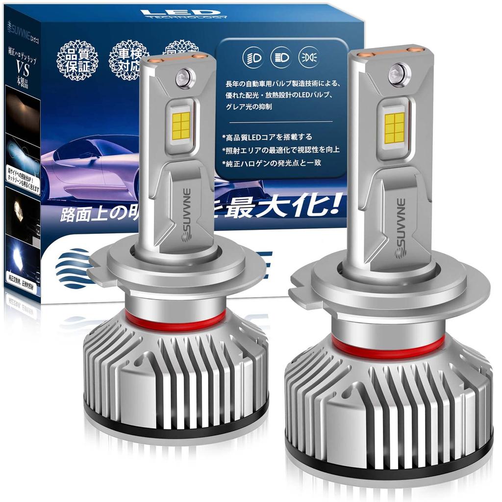 SUVVNE H7 LED Mini 2023 Model Increased White LED Vehicle Inspection Compliant with Hybrid and EV Constant Current No Radio Pack of 2 Headlights,