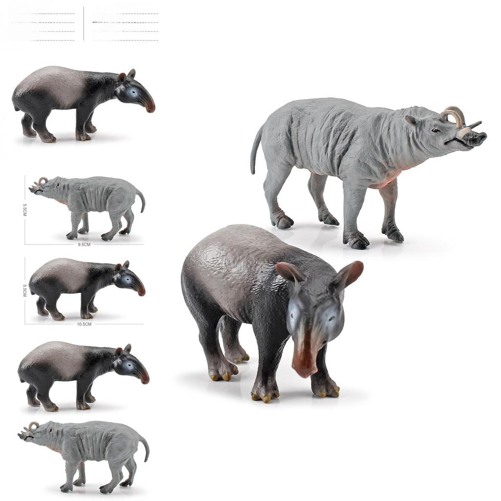 Модели животных из ПВХ: олень-бабирусса, свинья и азиатский тапир для обучения науке