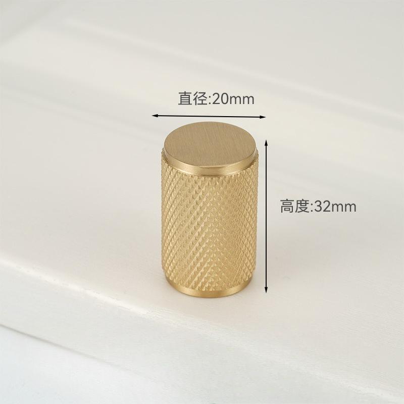 Knurled Solid Brass Furniture Handles Golden Handles for Wardrobe and Drawer Opulent Hardware Finishes Kitchen Cabinet Handles