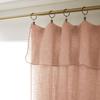 Lot de 2 rideaux ajustables + 8 anneaux pince "Soline" 140 x 270 cm Lin lavé - Soline Vieux Rose - 2 Panneaux ajustable 140 x 270 cm