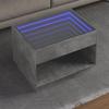 VidaXL Coffee Table with Infinity LED Concrete Grey 70x50x50 Cm, Side Table, Living Room Table, End Table, Sofa End Table, 847661