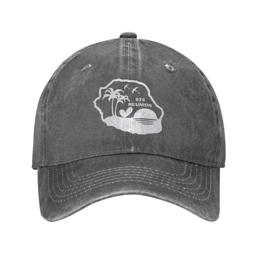 974 Reunion Island Denim Fabric Cap Casual Baseball Caps Adjustable Hat Summer Unisex Baseball Hats