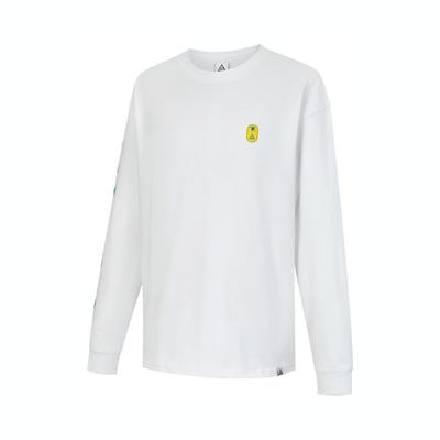 Nike Футболка ACG Series Printed Pattern с круглым вырезом, повседневная, свободного кроя, с длинным рукавом и заниженной линией плеч, мужские футболки Mountain-White FV3489-121