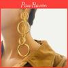 2023 Summer Elegant Vintage Alloy Long Circle Earrings For Women Fashionable Geometric Design