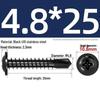 Black Phillips Flat Head Self-Tapping Screws with Washer, 410 Stainless Steel, 4.2M-4.8 Size.
