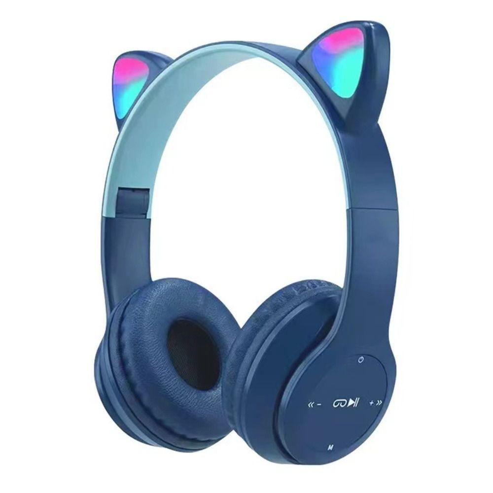 Foldable Cat Ear Wireless Headphone Bluetooth Over Ear Earphones Phone PC