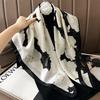 Silk Neckerchief: 90x90 Large Chic Square Scarf for Women - Perfect for Spring, Autumn, Winter Fashion