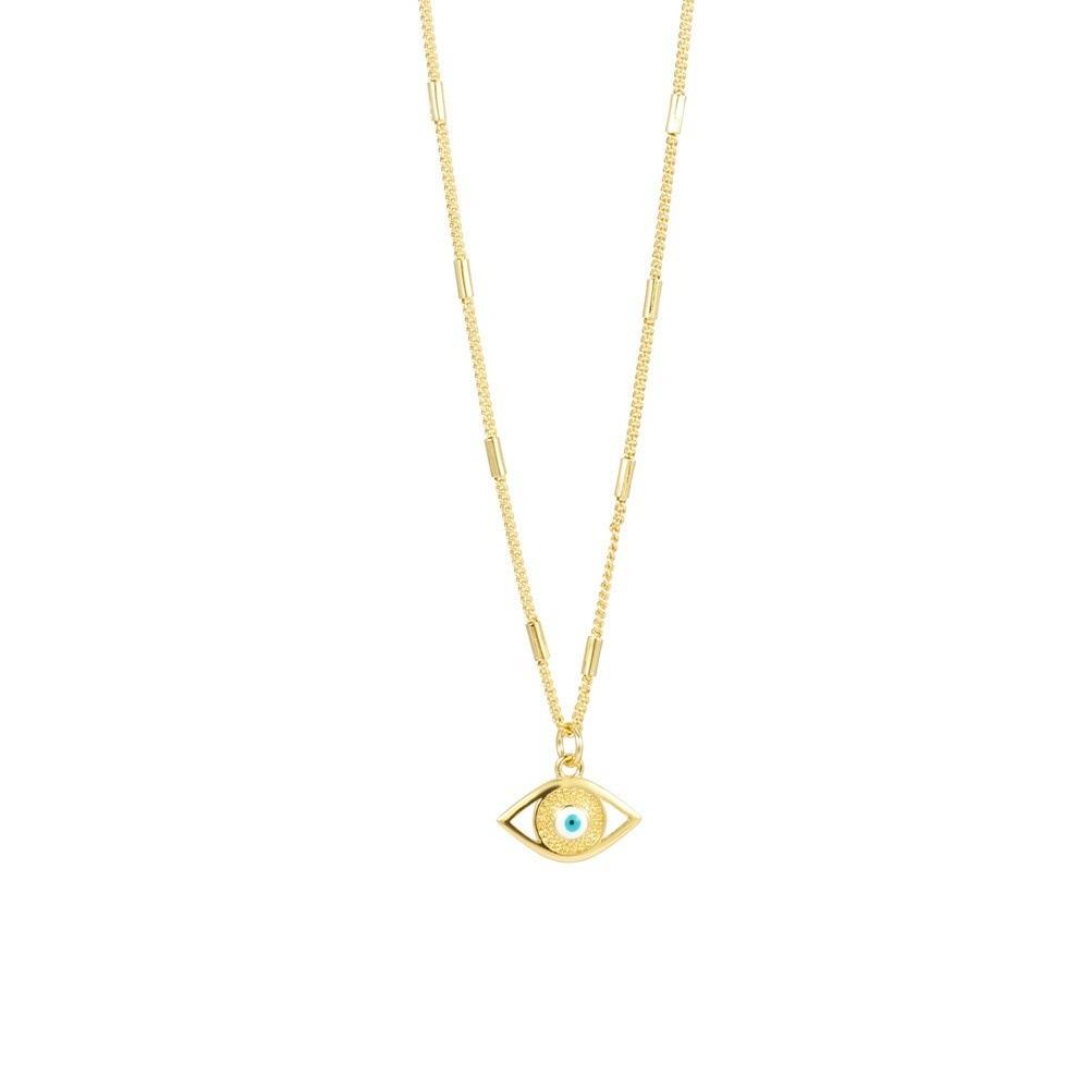 Vintage Devil's Eye Necklace Copper Gold Plated Eyeball Neck Chain Demon Eye Necklace  Party Favors