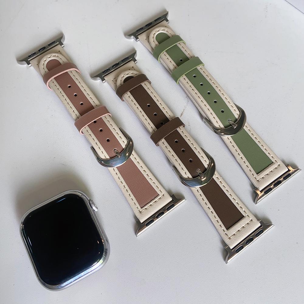 Роскошный винтажный кожаный ремешок для Apple Watch Band 7, 4, 5, 6, 45 мм, 41, 44 мм, 40, 42 мм, 38 мм, браслет, ремешок для часов для Iwatch 8, 7, 6 SE, 5, 4, 3