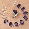 Amethyst Quartz Gemstone Women's Unisex Jewelry Bracelets & Rings 7-8''
