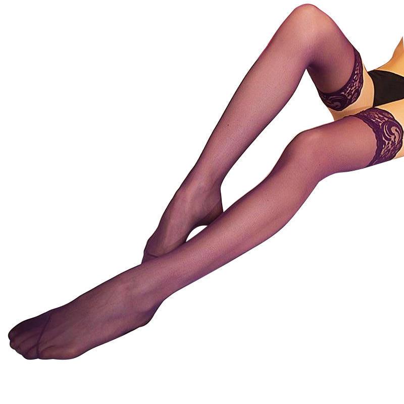 1Pair Sexy Lingerie Women Stockings Lace Sheer Top Thigh Highs Socks Pantyhose Hold Up Stockings